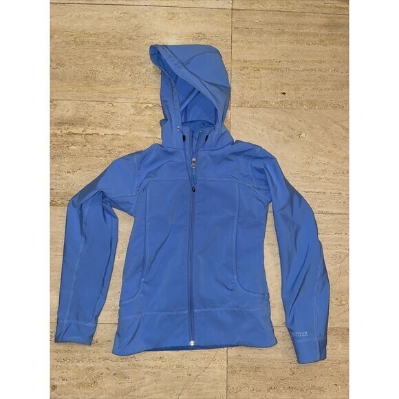 Women's Marmot Riverfront Blue‎ Insulated Hooded Jacket Sz XS - Picture 1 of 7